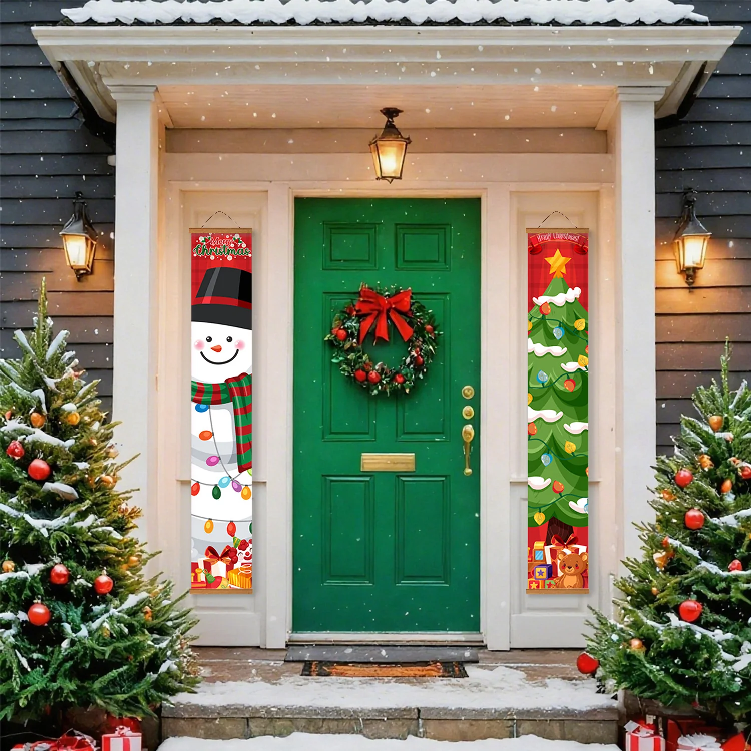 Snowman & Christmas Tree – Porch Sign - Image 6