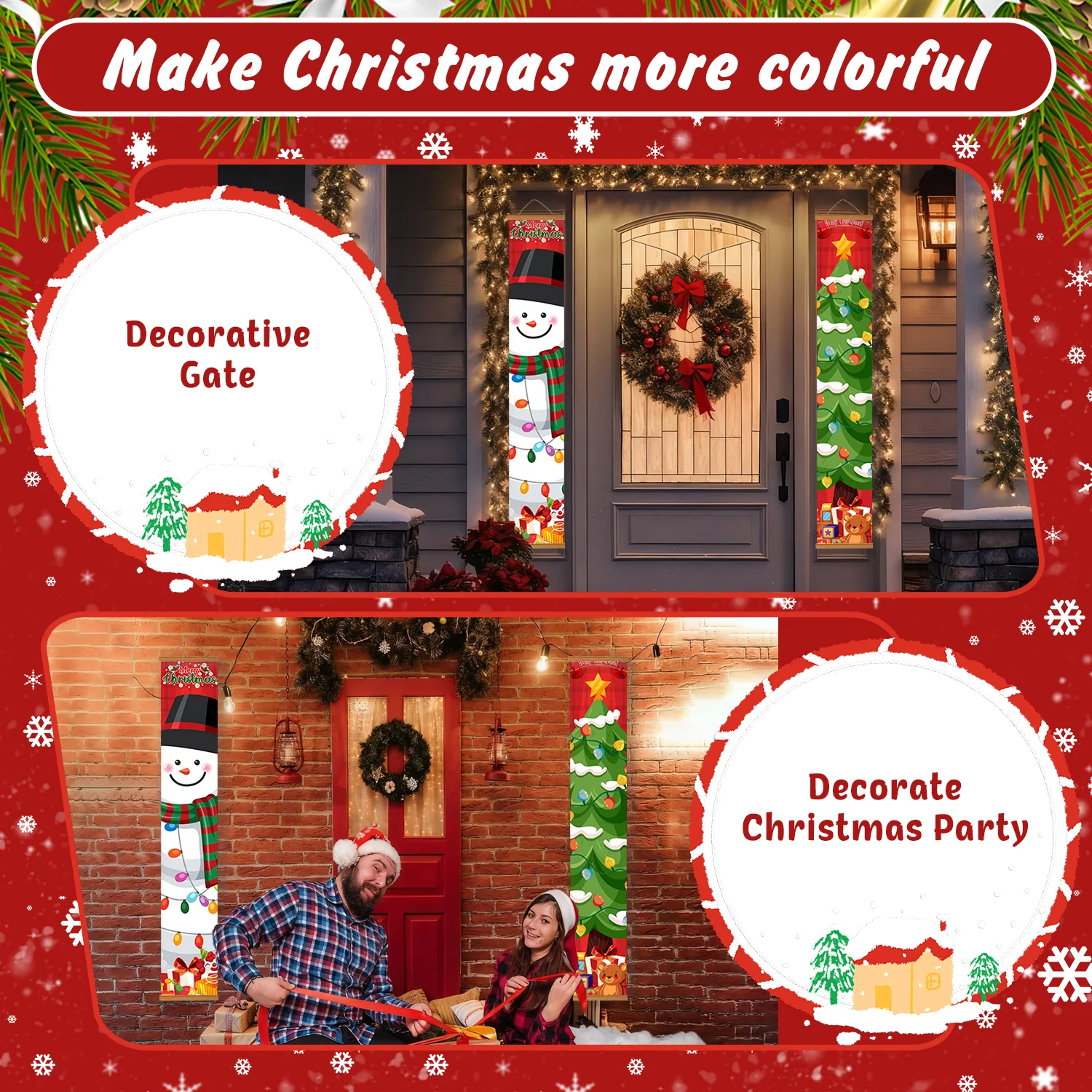 Snowman & Christmas Tree – Porch Sign - Image 7