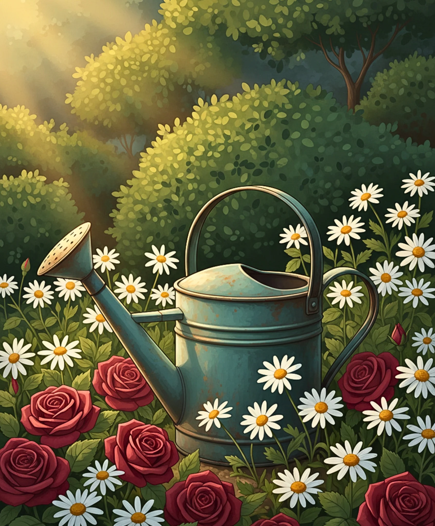 Sunlit Garden Watering - Image 4