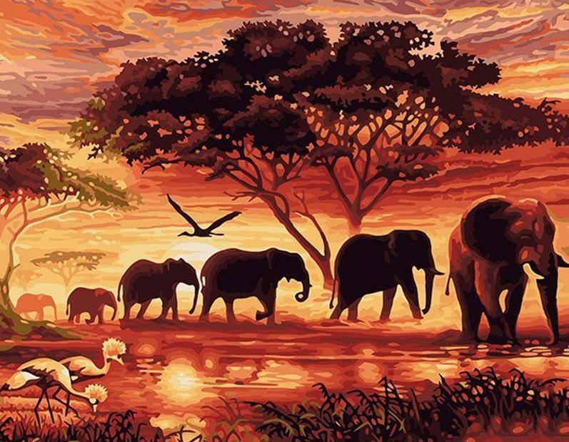 Sunset Elephants - Image 4