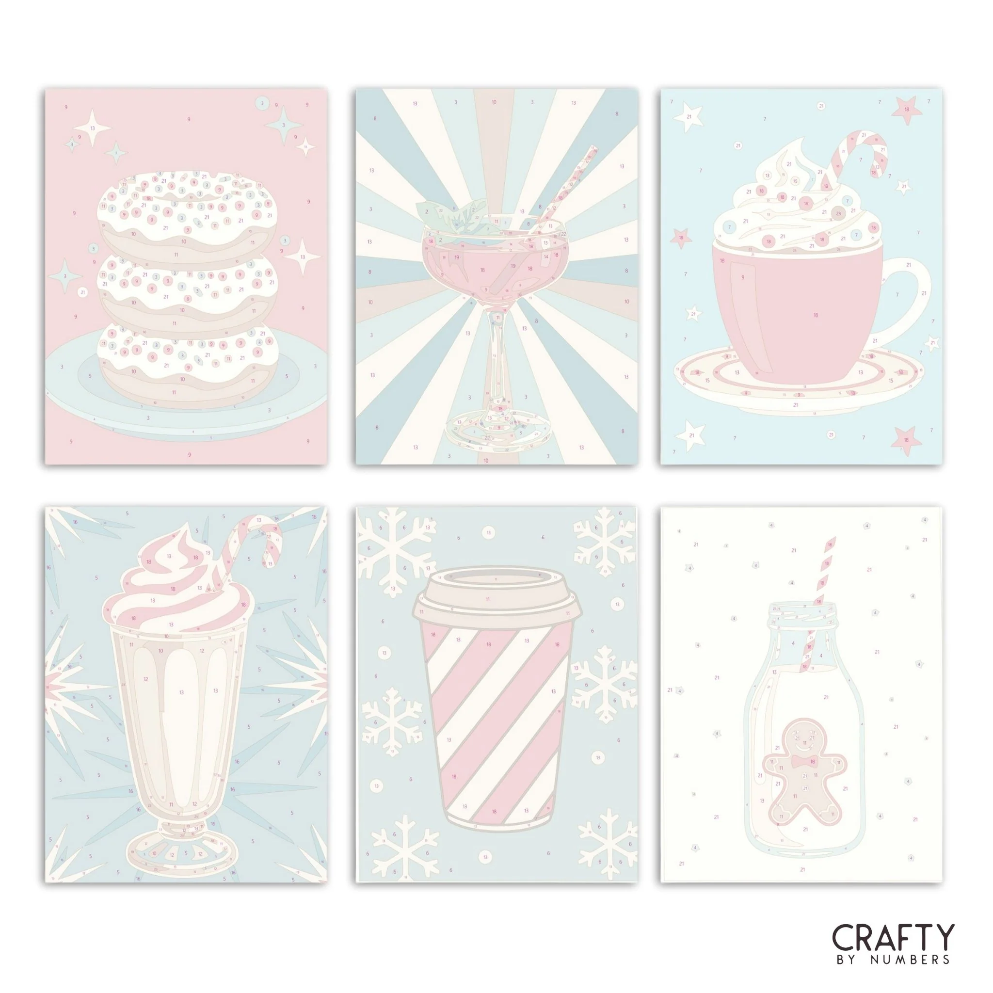 Sweet Sips – Set of 6 Mini Paint by Numbers - Image 2