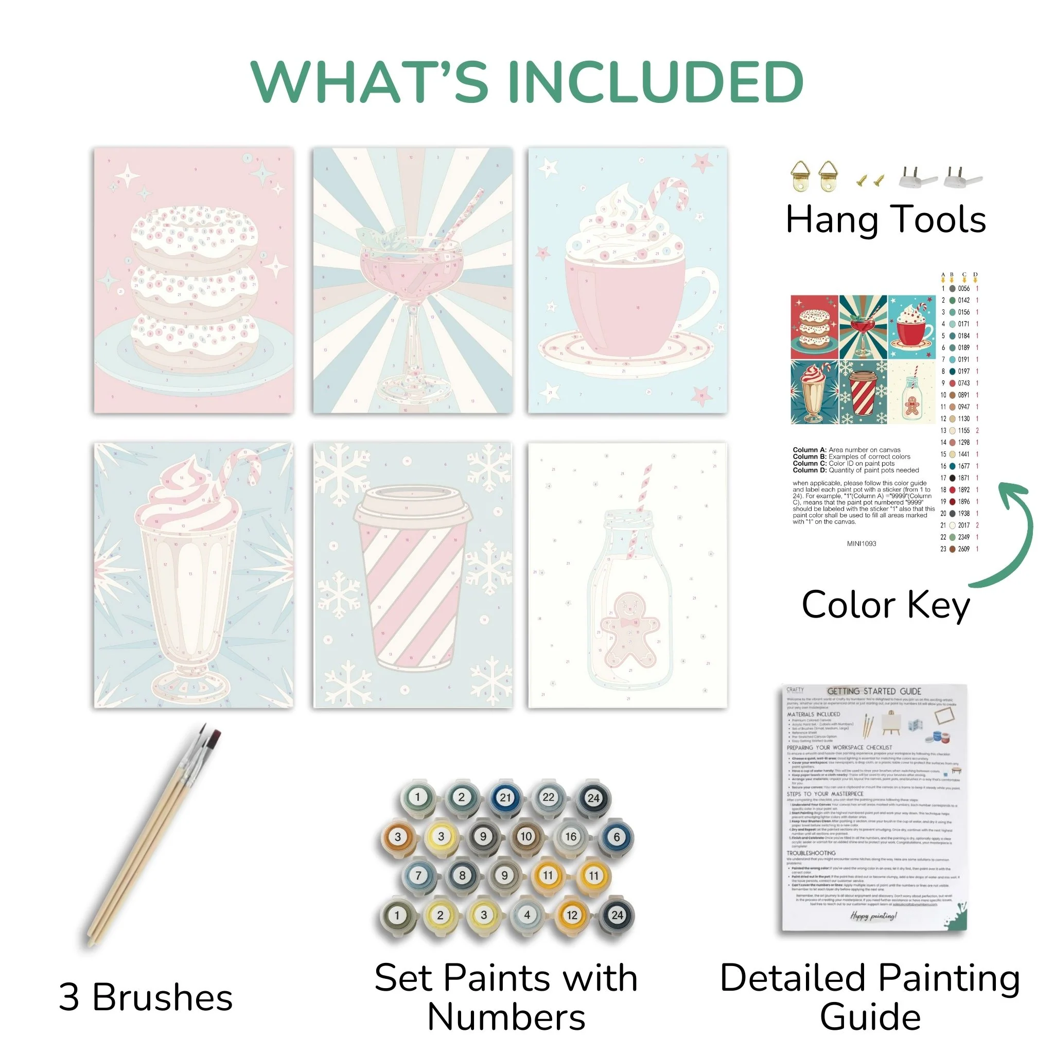 Sweet Sips – Set of 6 Mini Paint by Numbers - Image 3