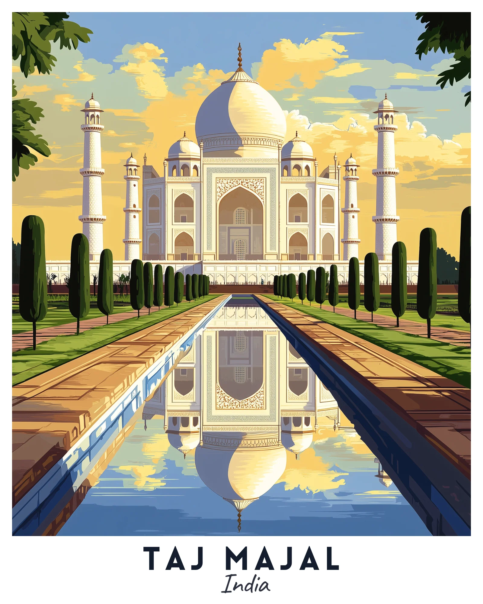 Taj Majal Travel Poster - Image 3