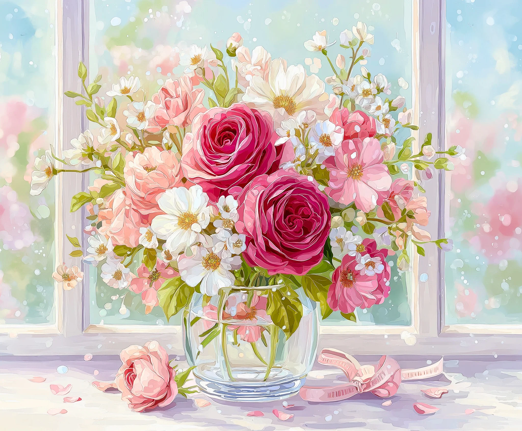 Vase of Velvet Roses - Image 4