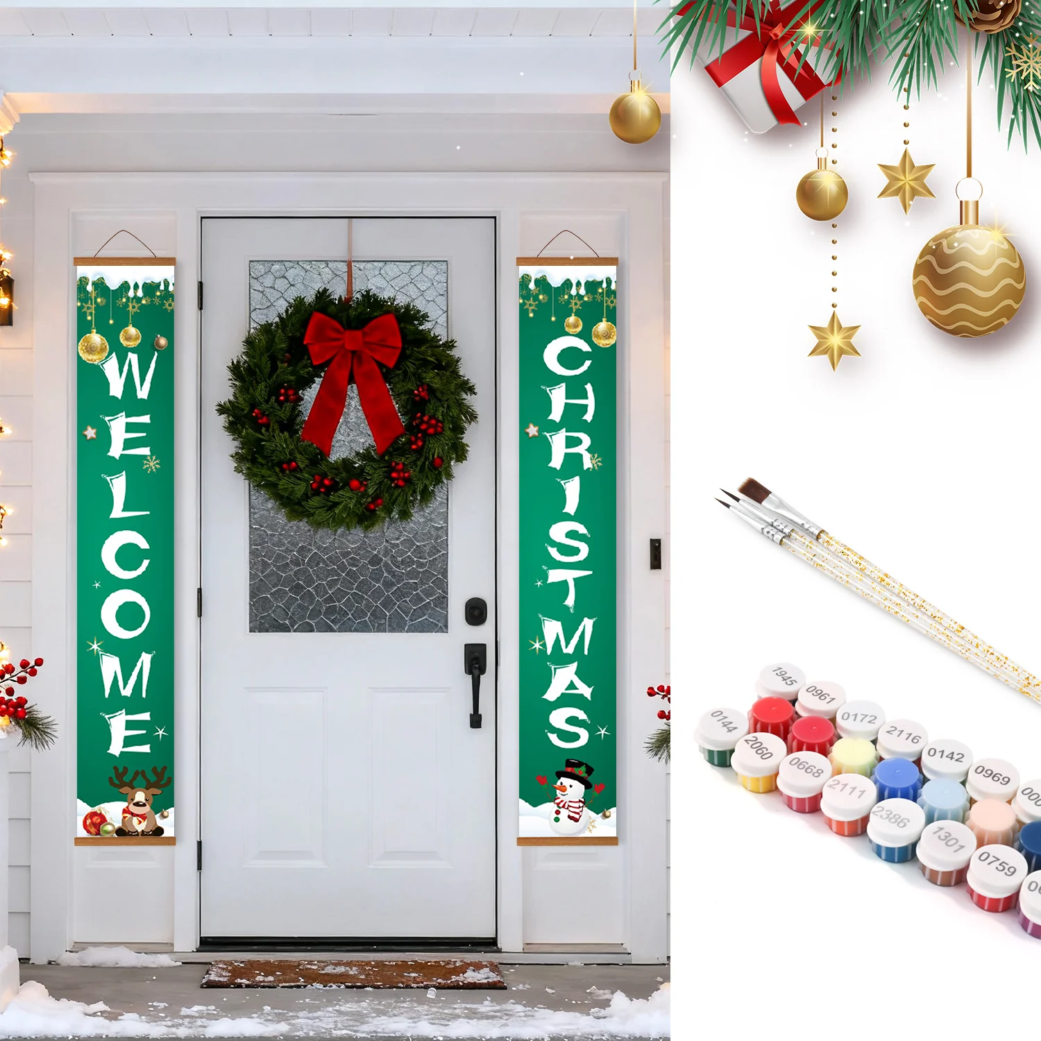 Welcome Christmas – Porch Sign Paint by Numbers Kit - Image 19