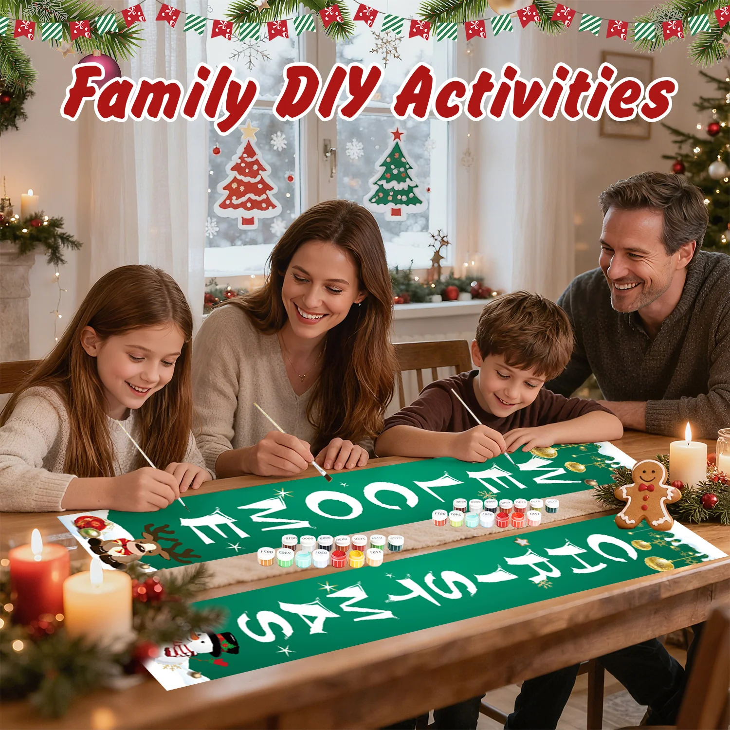 Welcome Christmas – Porch Sign Paint by Numbers Kit - Image 4