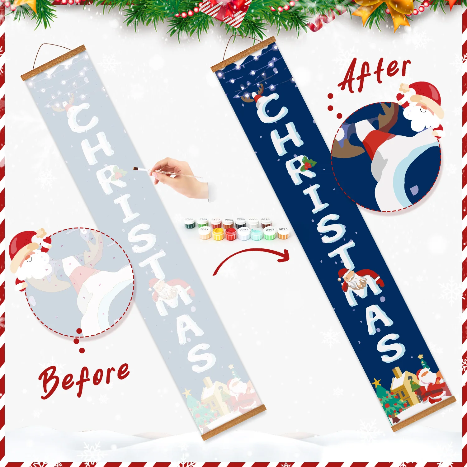 Winter Lights – Porch Sign Paint by Numbers Kit - Image 10