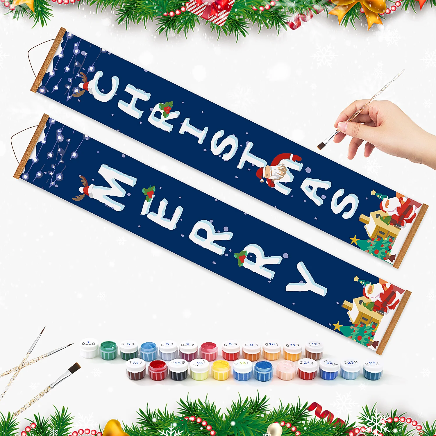 Winter Lights – Porch Sign Paint by Numbers Kit - Image 3
